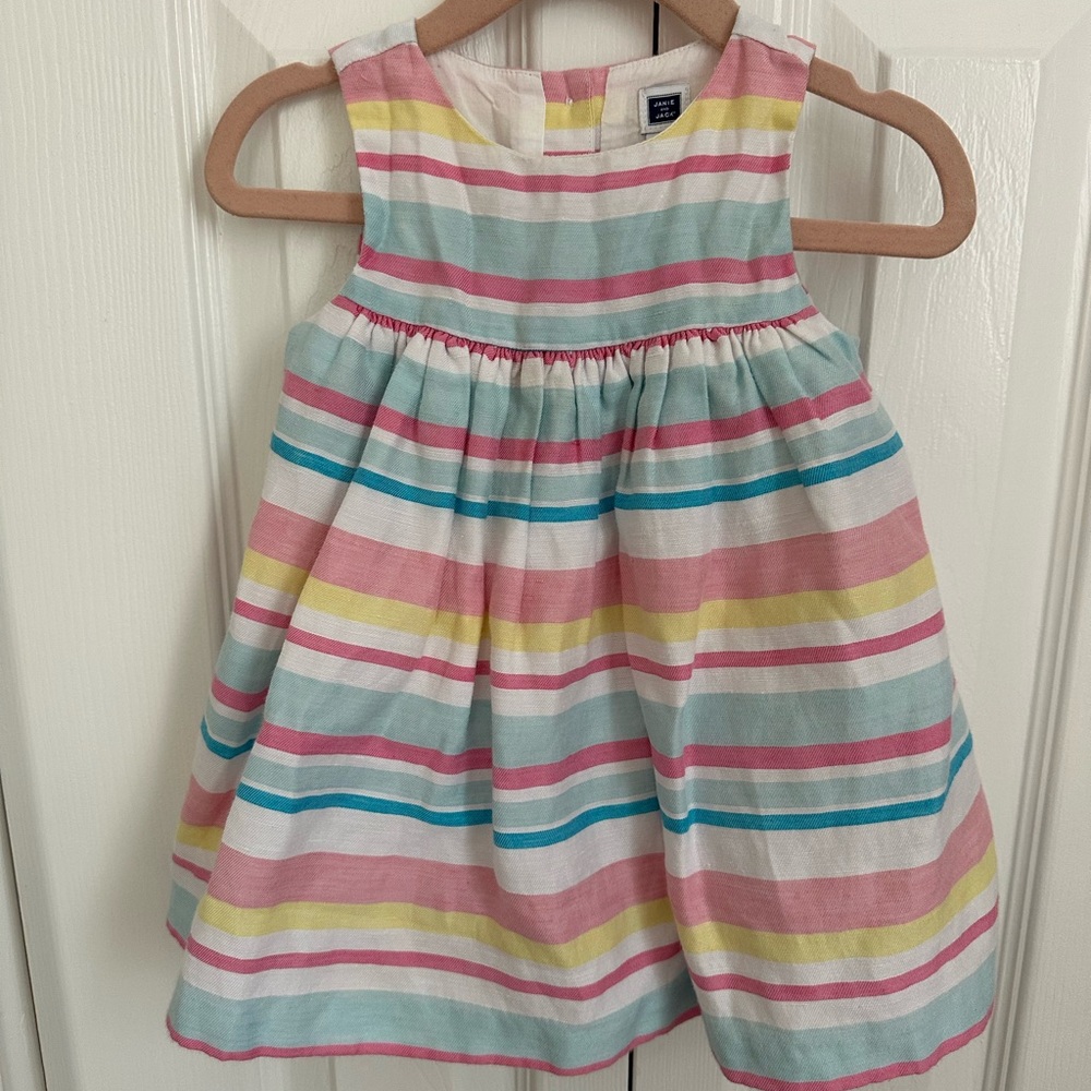 Janie & Jack Rainbow Striped Kids Dress